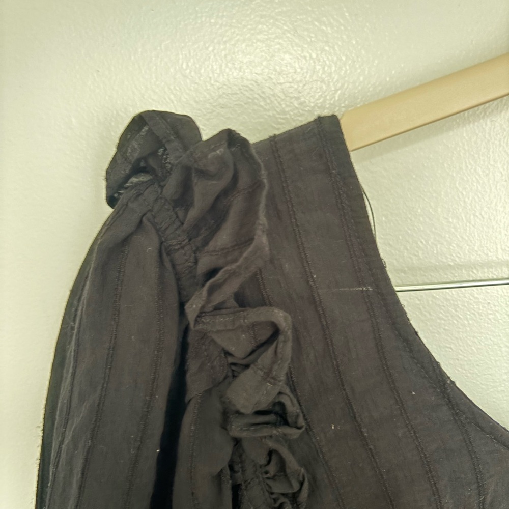 Topshop Black Ruffle Blouse - Picture 3 of 4
